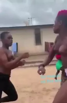 Topless Chick Fight